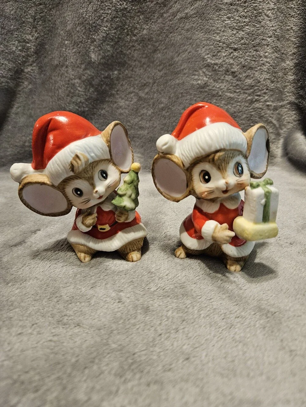 Vintage Homco Porcelain Santa Mouse Figurine #5405
